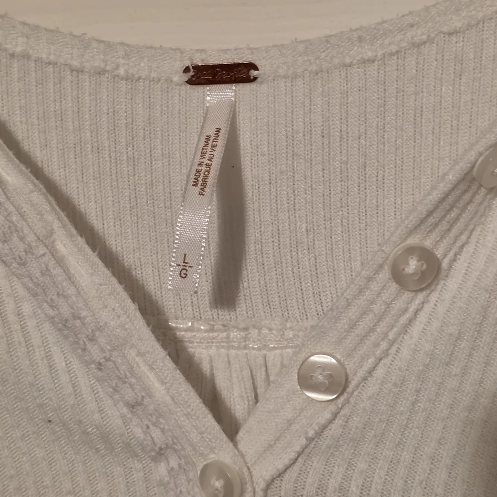 Free People Cream Long Sleeve Blouse - Picture 3 of 3